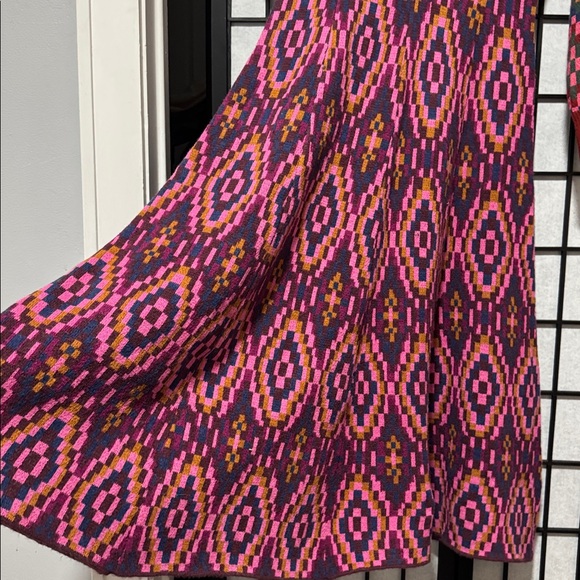 Farm Rio Tapestry scarf knit long sleeve dress size L - Picture 8 of 11